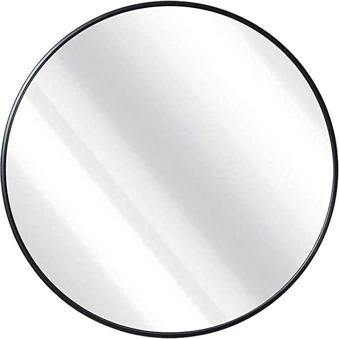 42'' Wall Mounted Round Mirror, Metal Frame Large Circle Mirror for Washing Room, Living Room, Ho... | Amazon (US)