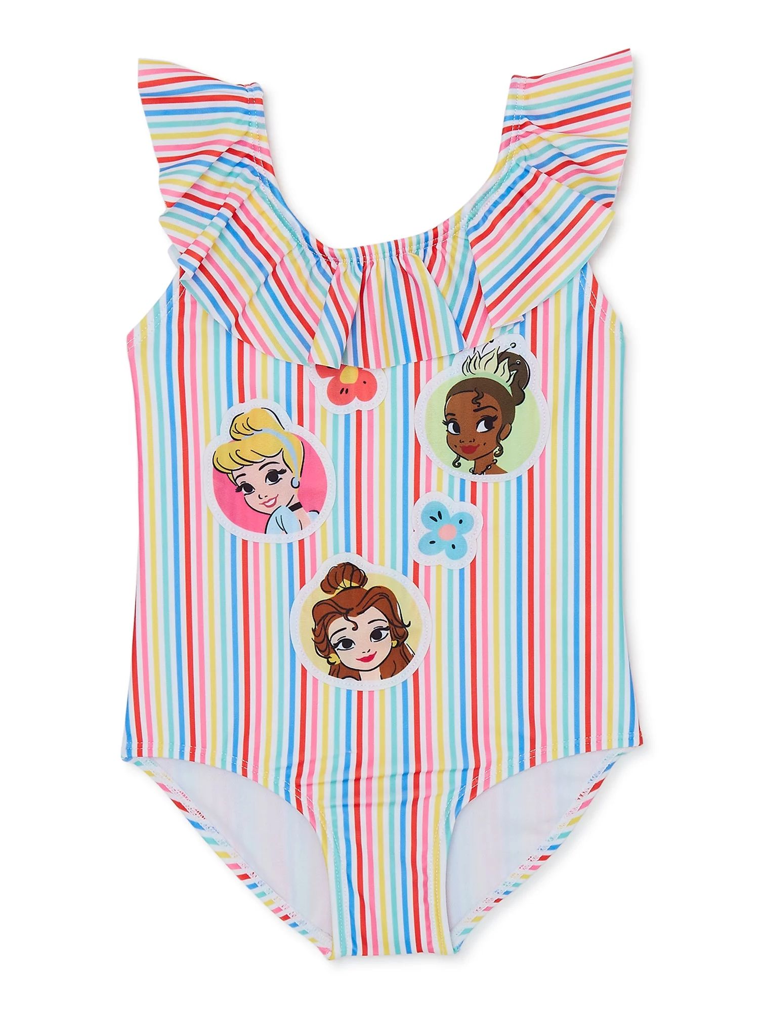 Disney Toddler Girl Princess Ruffled Swimsuit, 1-Piece, Sizes 12M-5T | Walmart (US)