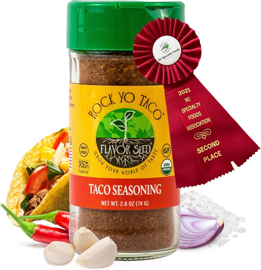 Flavor Seed Rock Yo Taco Gluten Free Organic Taco Seasoning Mix. Mexican Seasoning. Popcorn Seaso... | Amazon (US)