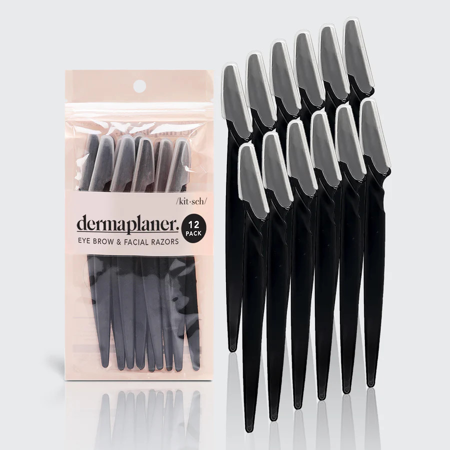 Recycled Plastic Dermaplaners 12pc Set- Black | Kitsch