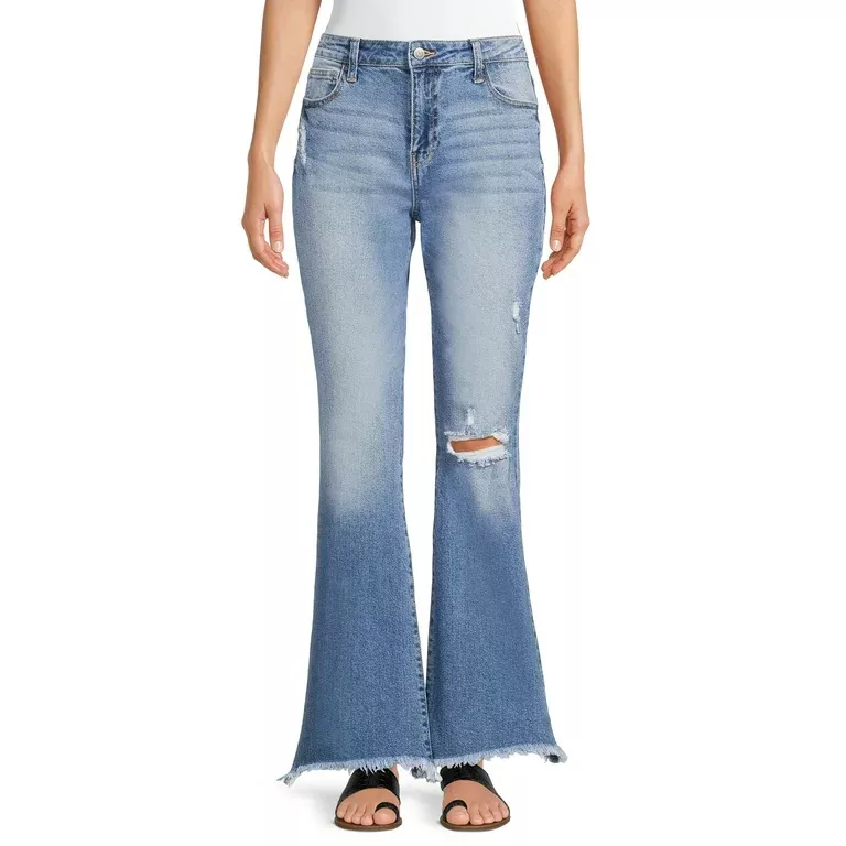 No Boundaries Juniors Pull-On Flare Jeans 