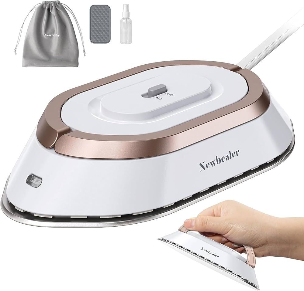 Newbealer Travel Iron with Dual Voltage - 120V/220V Mini Dry Iron for Clothes (No Steam), Non-Sti... | Amazon (US)