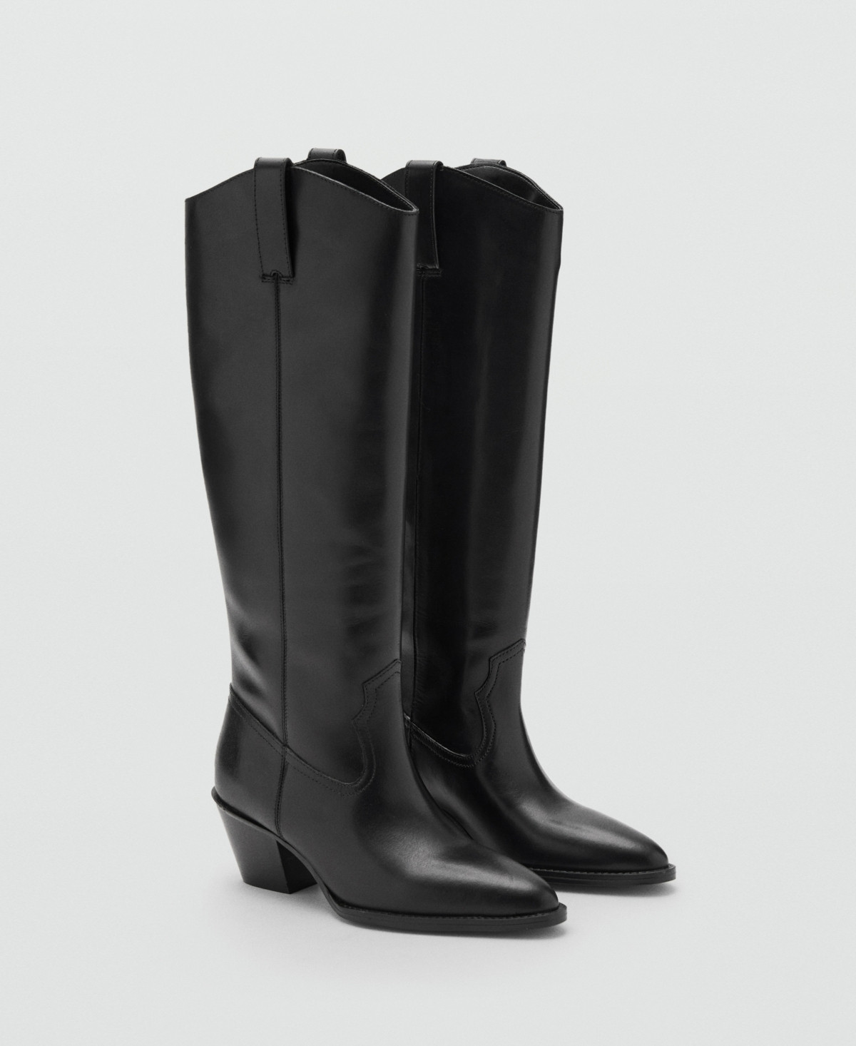 Mango Women's Heel Leather Boots - Black | Macy's