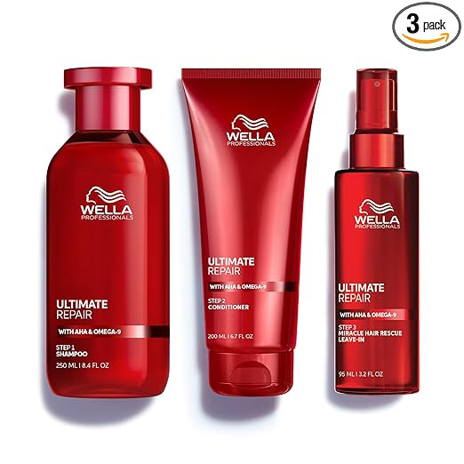 Wella Professionals ULTIMATE REPAIR Shampoo,Conditioner and Miracle Hair Rescue Luxury Leave-In T... | Amazon (US)