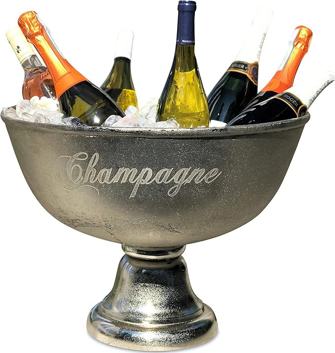 WHW Whole House Worlds Luxury Champagne Bucket with Old World Panache, Elegant Script Text Detail... | Amazon (US)