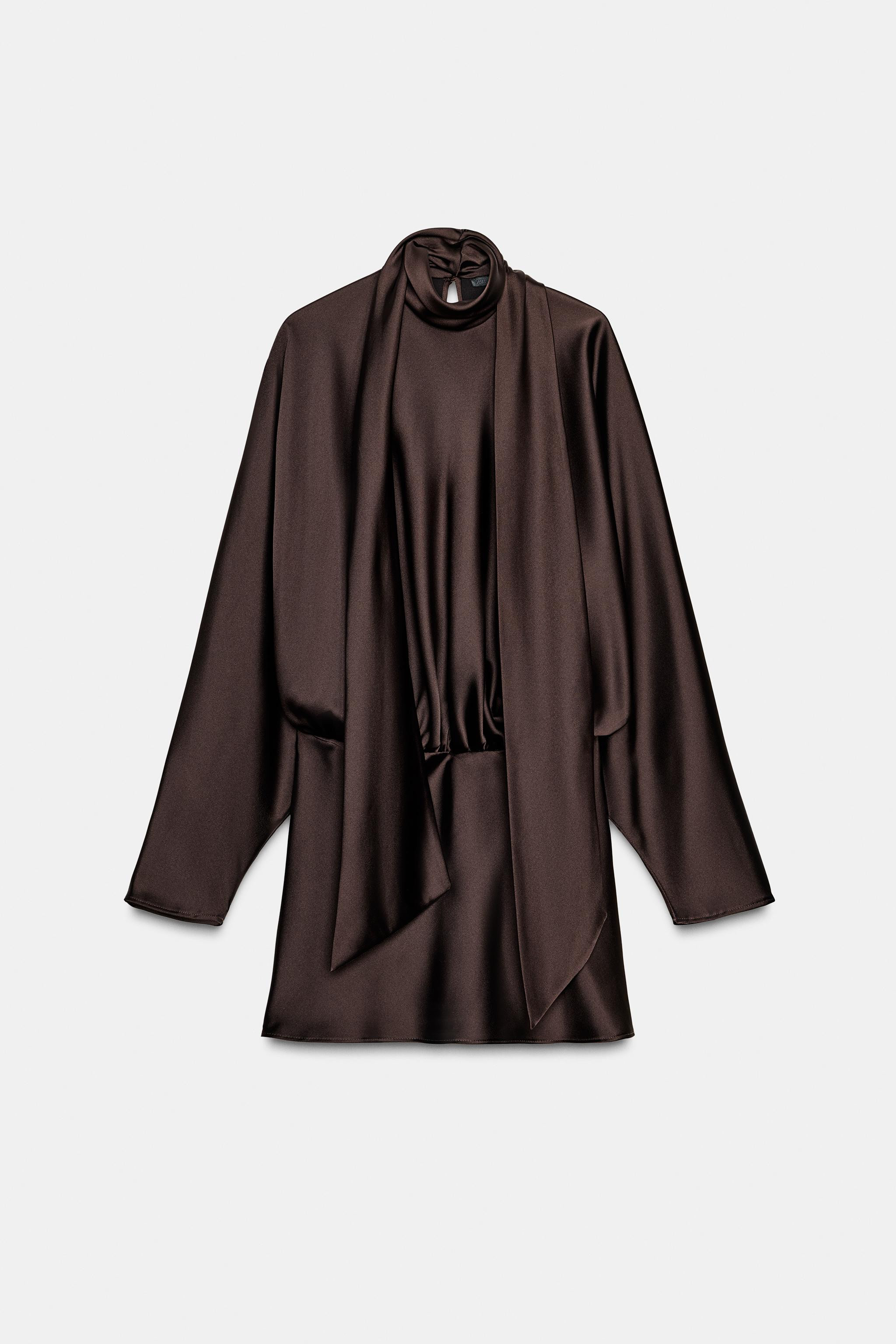 SATIN EFFECT SCARF DRESS | Zara US