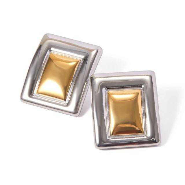 Youthway Patchwork Color Block statement Earrings For Women Gold Stainless Steels Trending jewelr... | AliExpress (US)