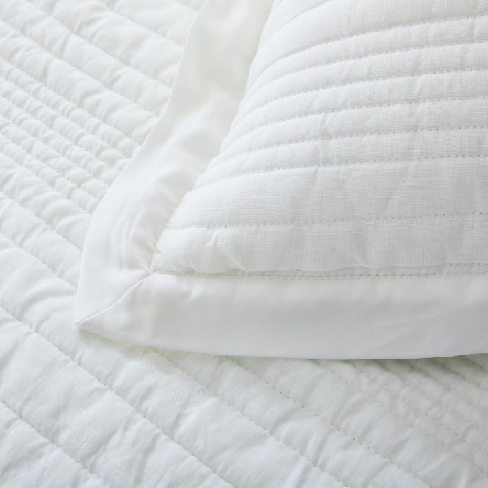 European Flax Linen Linework Quilt & Shams | West Elm (US)