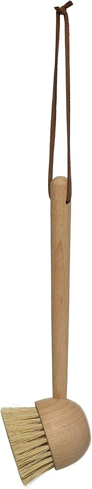 Bloomingville Beech Wood Leather Tie Brush, Tan | Amazon (US)