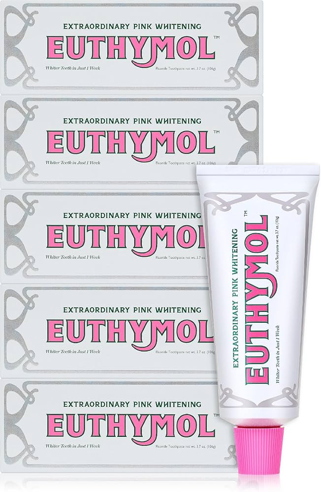 EUTHYMOL Whitening Toothpaste (3.7fl oz, Pack of 5) - Stain Removal in 2 Weeks, Long-Lasting Fres... | Amazon (US)