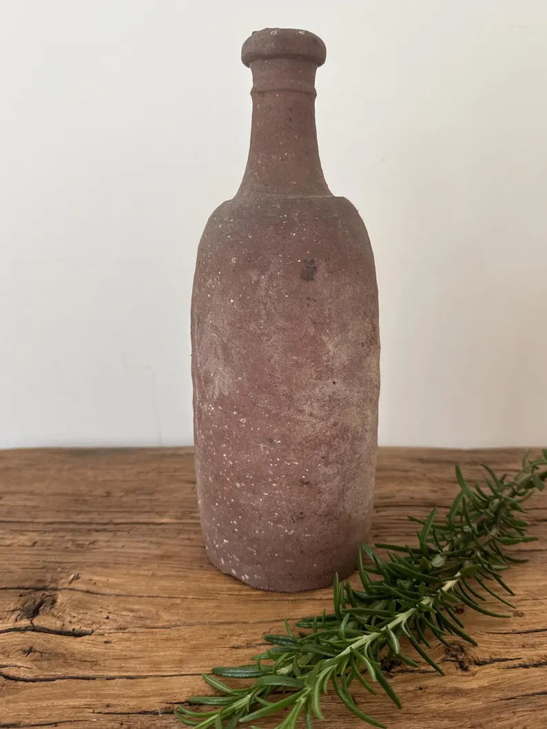Antique French Stoneware Bottle Vase | Rustic Farmhouse Pottery | Decorative Vessel | French Cera... | Etsy (Global)
