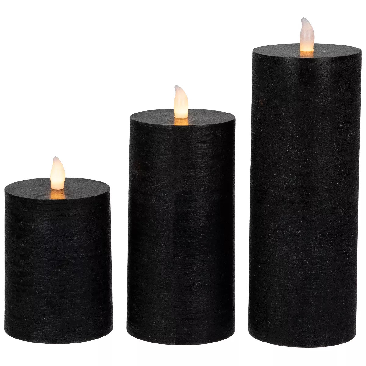 Northlight LED Flameless Flickering Wax Pillar Halloween Candles - 8" - Set of 3 | Target