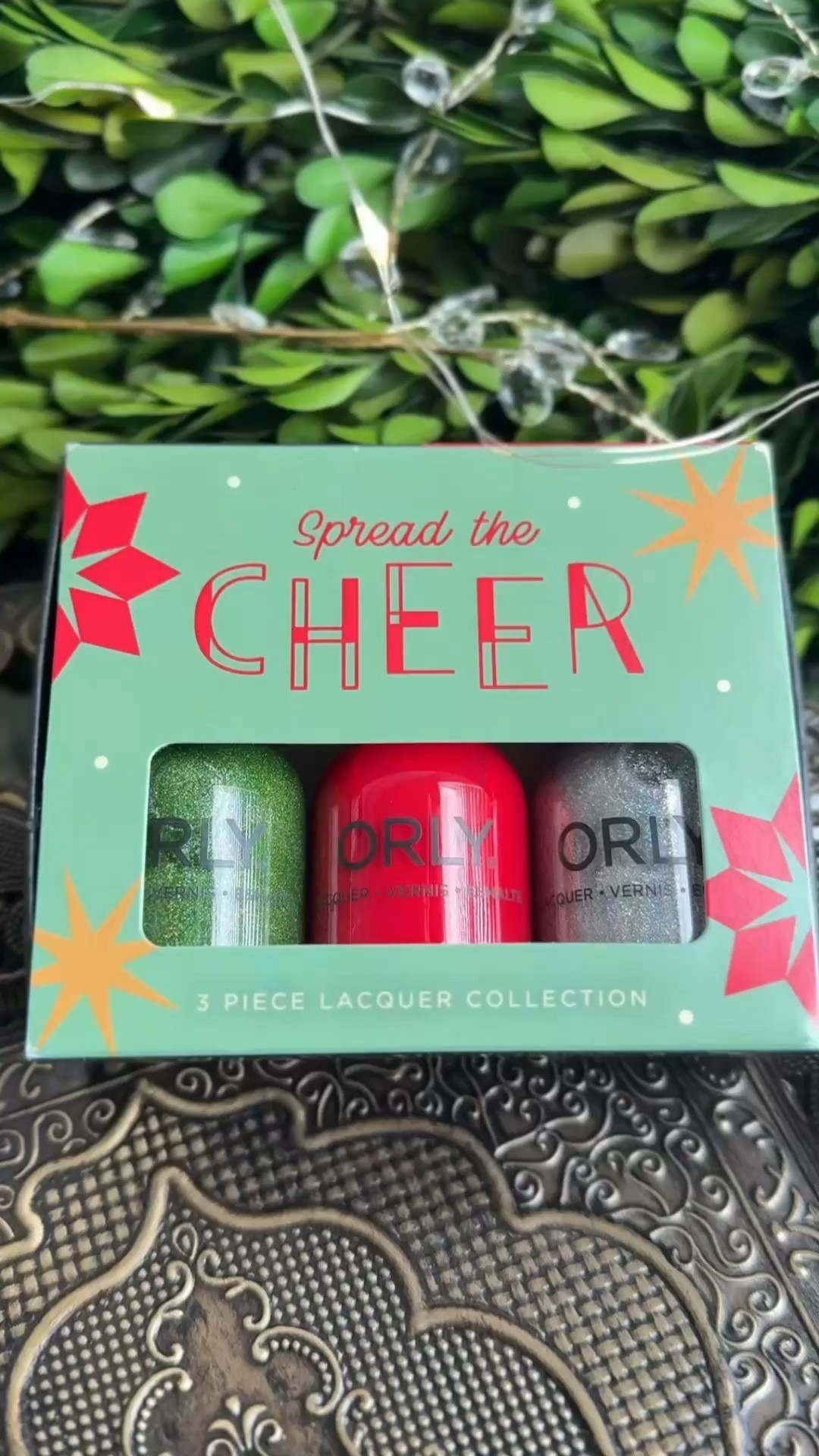 🎁✨ Celebrate the holidays with ORLY’s Spread the Cheer trio! This gorgeous giftable box set includes: 

- Yule Love This - Green Holographic 
- Clause a Commotion- Cherry Red Crème 
- Sleigh Yes!- Silver Holographic Glitter 

I’ve linked the gift set in my LTK so you can shop direct from there! 

Perfect for festive manicures, these glistening hues will make your holiday style shine! 💅🎄#HoloDays #NailGoals #GiftIdeas #orly #orlyholidaygiftguide #ad @orly

#LTKGiftGuide #LTKBeauty #LTKHoliday