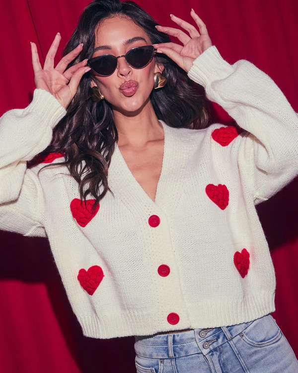 Listen To Your Heart Knit Button Front Cardigan | VICI