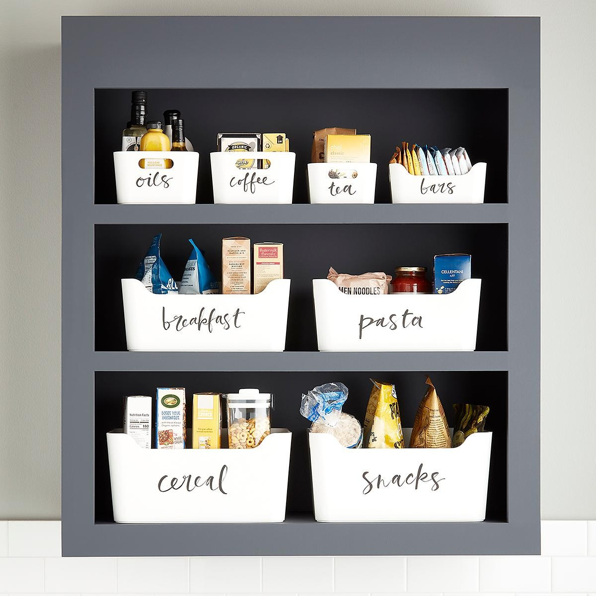 White Plastic Storage Bins with Handles | The Container Store