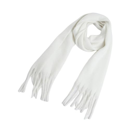 Runyizhenzhi Pure Color Mohair Winter Scarf - Warm Cashmere Feel Scarf for Women and Men (white) | Amazon (US)