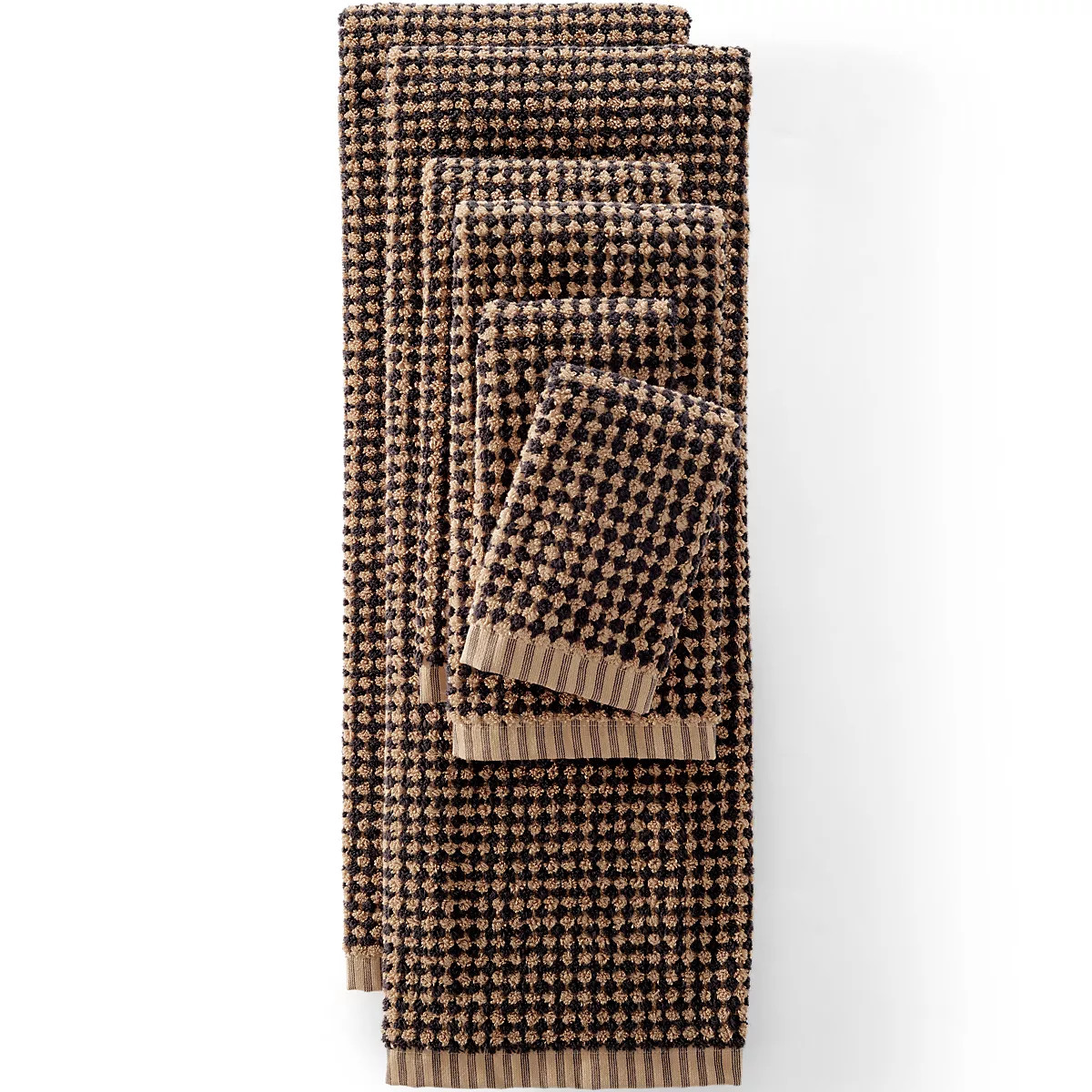Quick-Dry Cotton Textured Gingham 6-Piece Towel Set | Lands' End (US)