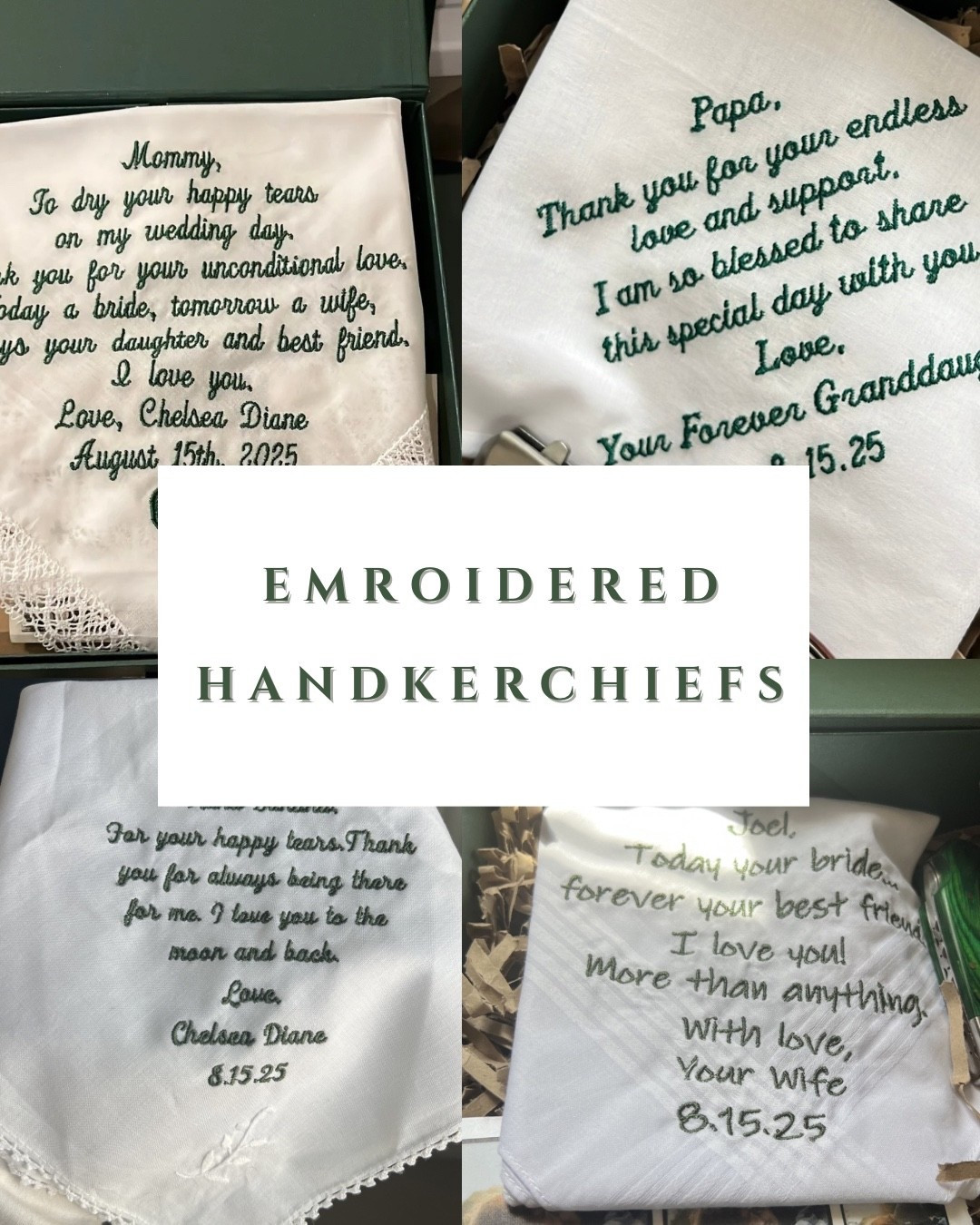 Embroidered handkerchiefs I gifted to my Husband, Parents and Grandparents! 

#embrioderedhandkerchief #thoughtfulgift #meaningfulgift #meaningfulgiftidea #giftidea #vintage

#LTKWedding #LTKMothersDay