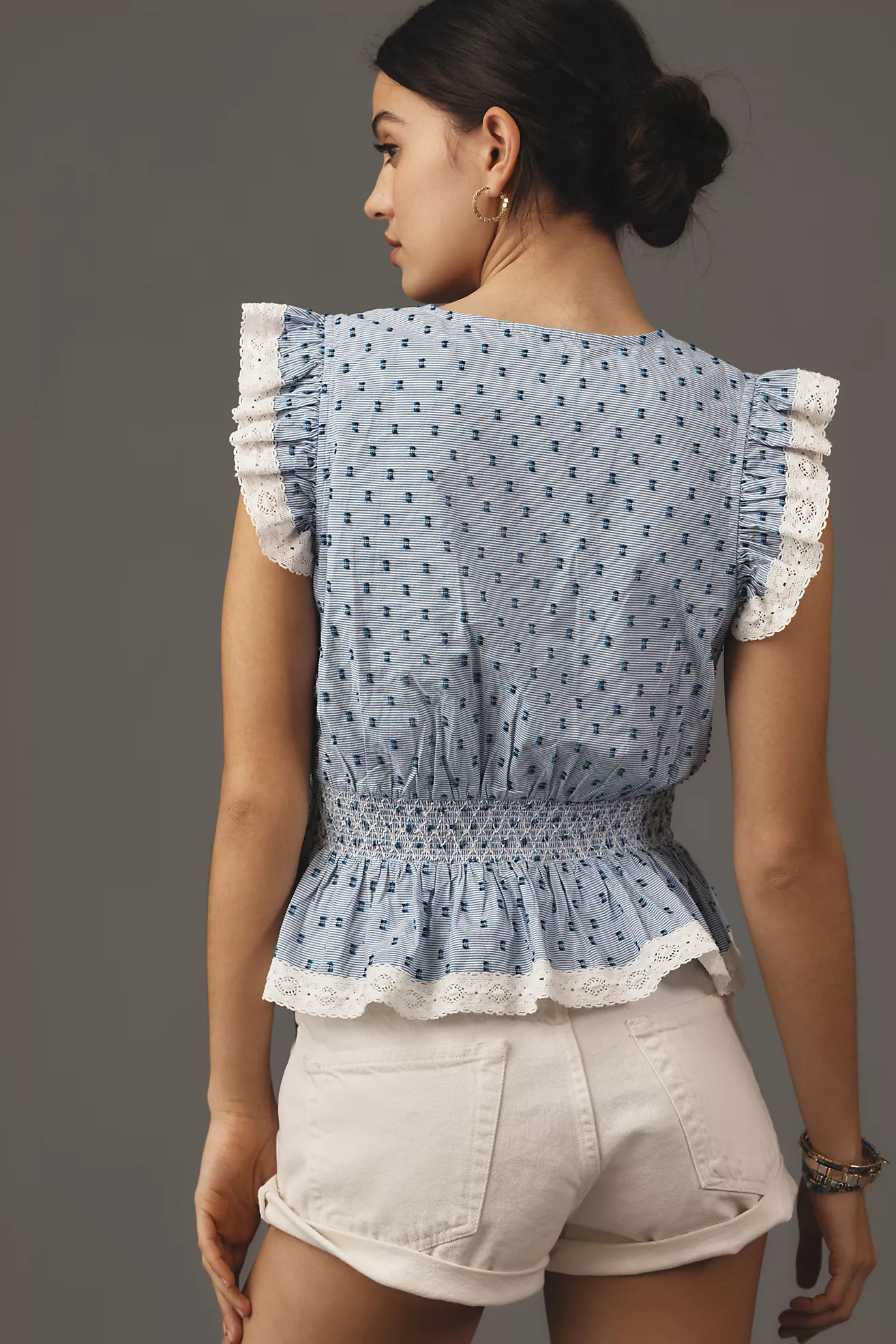 Maeve Ruffle-Sleeve Wrap Blouse | Anthropologie (US)