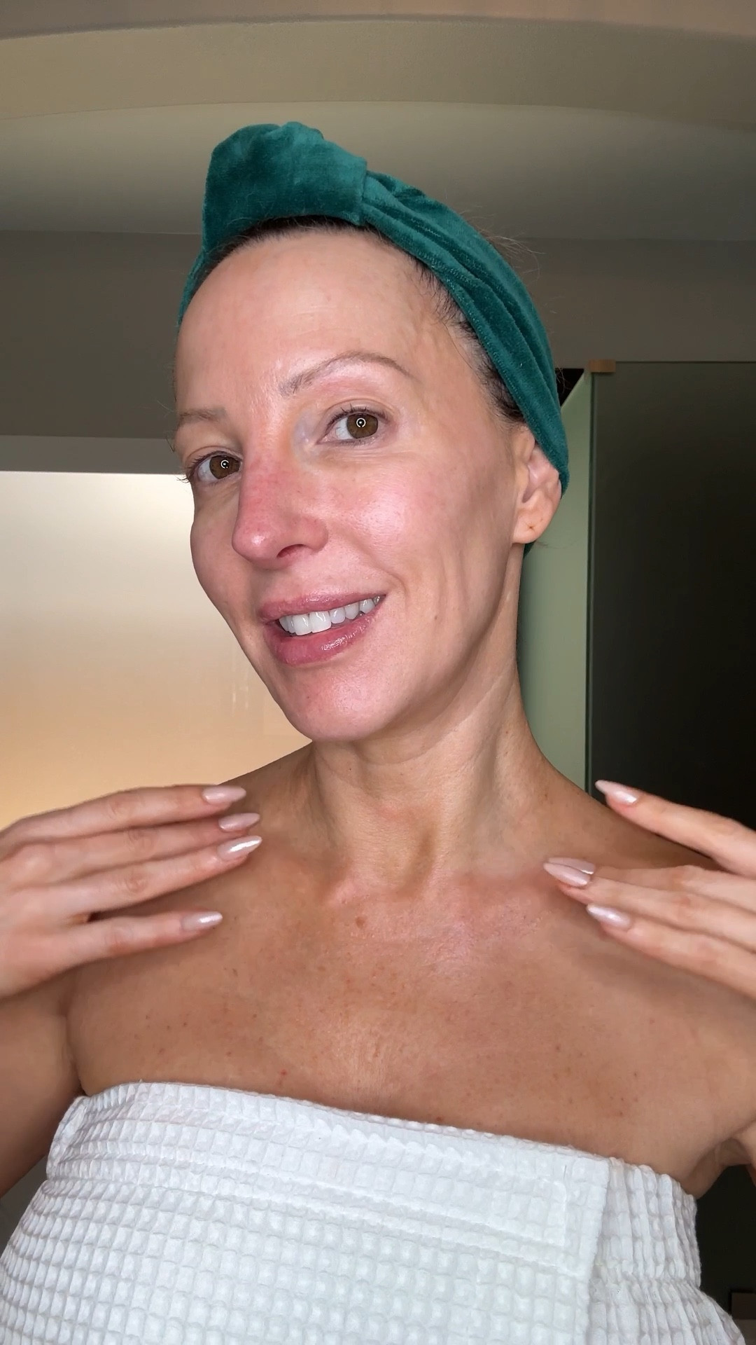 #AD @Versed Morning skincare routine - if you're looking for lightweight hydration and a subtle glow. Use code GLAMOURANDGAINS10 for 10% off. 
Vegan | Cruelty-Free | Non-Comedogenic 
Step 1: Day Dissolve Cleansing Balm smells like a spa and melts away makeup and impurities without stripping moisture from your skin. Infused with Vitamin E,  jojoba oil, avocado oil, natural eucalyptus and clove leaf oil to calm your skin with no oily residue.
Step 2: Dew Point Gel Moisturizer is a lightweight gel-cream that absorbs instantly. Sodium hyaluronate helps draw in and retain moisture in skin, aloe leaf juice hydrates &  antioxidant green tea soothes skin, fights damaging free radicals & quiets inflammation. I mixed it with...
Step 3: NEW RELEASE COMING APRIL 25TH Mood lighting glow drops in sheer rose gold for a very natural, non glittery glow (use as serum, mixed with your moisturizer or anywhere you want to glow).  Light-reflecting pigments enhance skin’s natural glow while evening out the skin tone. Pumps up hydration & elasticity with peptide polyglutamic acid—which can hold 4,000x its weight in moisture & antioxidant-rich blackberry extract to strengthen skin’s barrier. 

#versed #versedskincare #cleansingbalm #hydratingskincare beautycontentcreator
#LTKbeauty #LTKover40

#LTKVideo