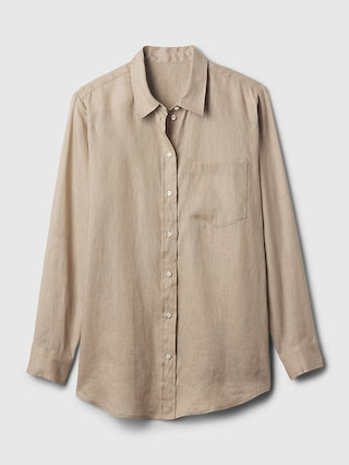 100% Linen Boyfriend Shirt | Gap (US)