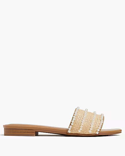 Raffia slide sandals | J.Crew Factory