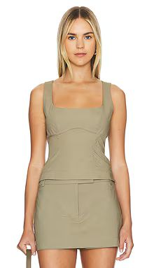 L'Academie by Marianna Thierry Top in Olive from Revolve.com | Revolve Clothing (Global)