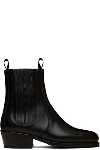LEMAIRE - Black Leather Chelsea Boots | SSENSE