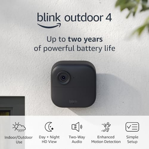 Blink Outdoor 4 (4th Gen) – Wire-free smart security camera, two-year battery life, two-way aud... | Amazon (US)
