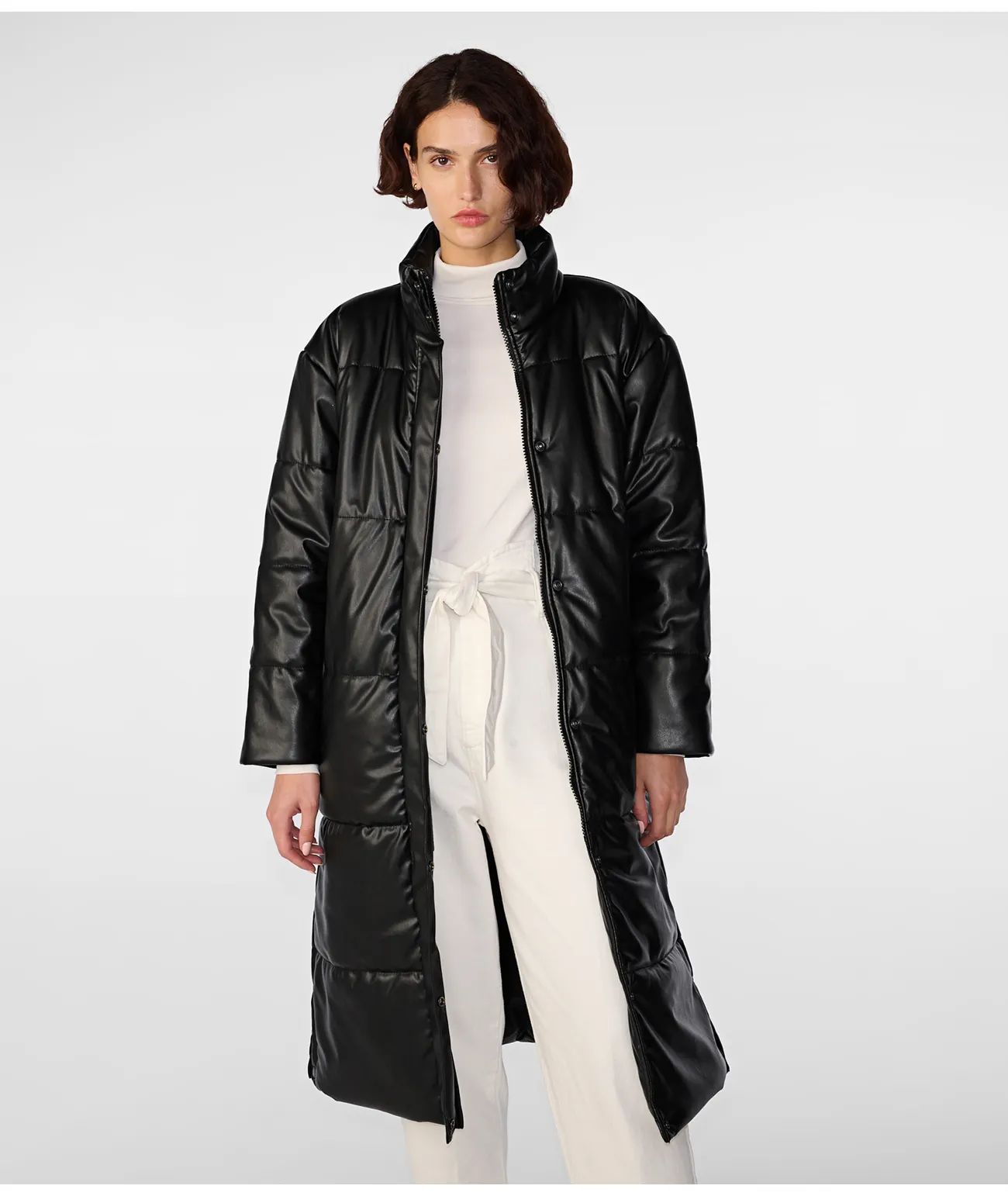 Oversized Faux Leather Puffer Jacket | Wilsons Leather