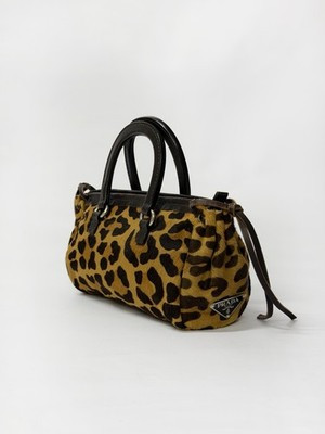 Prada Leopard Mini Top Handle Bag — Pony Hair, Brown Leather Trim | eBay UK