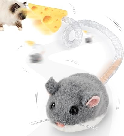 Migipaws Interactive MigiMouse Cat Toy 360° Rolling & Spin with Mesh Plastic Tail for Indoor Cat... | Amazon (US)