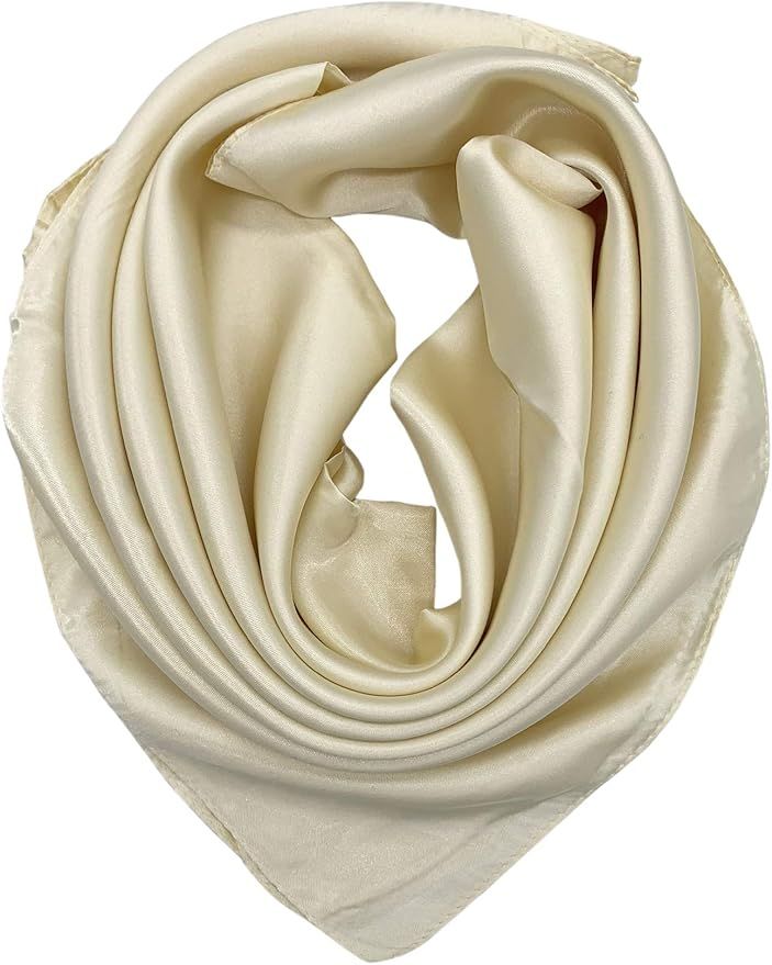 YOUR SMILE Silk Feeling Scarf Women's Fashion Pattern & Solid Color Large Square Satin Headscarf | Amazon (US)