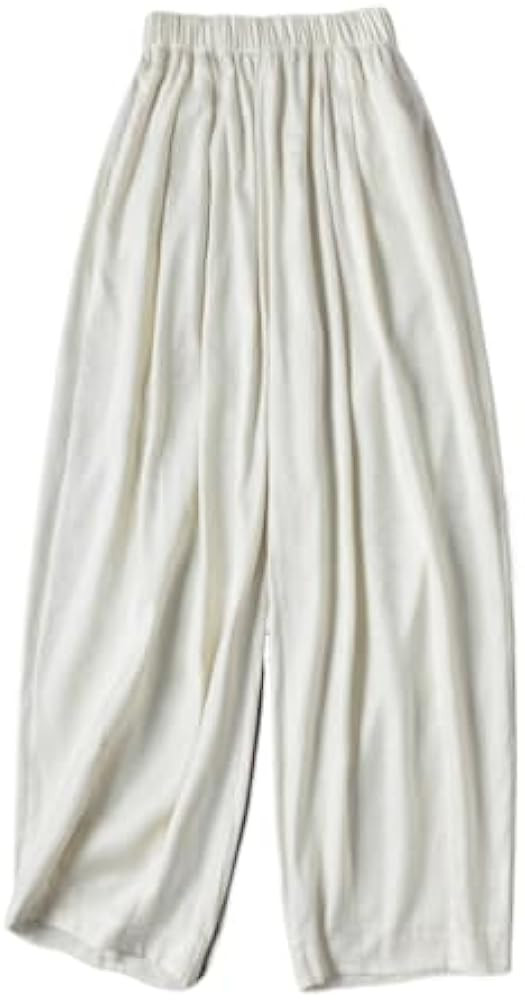 FUMEIQUN Mulberry Silk Radish Pants Elastic Waist Loose Large Size Three-Dimensional Trousers Wom... | Amazon (US)