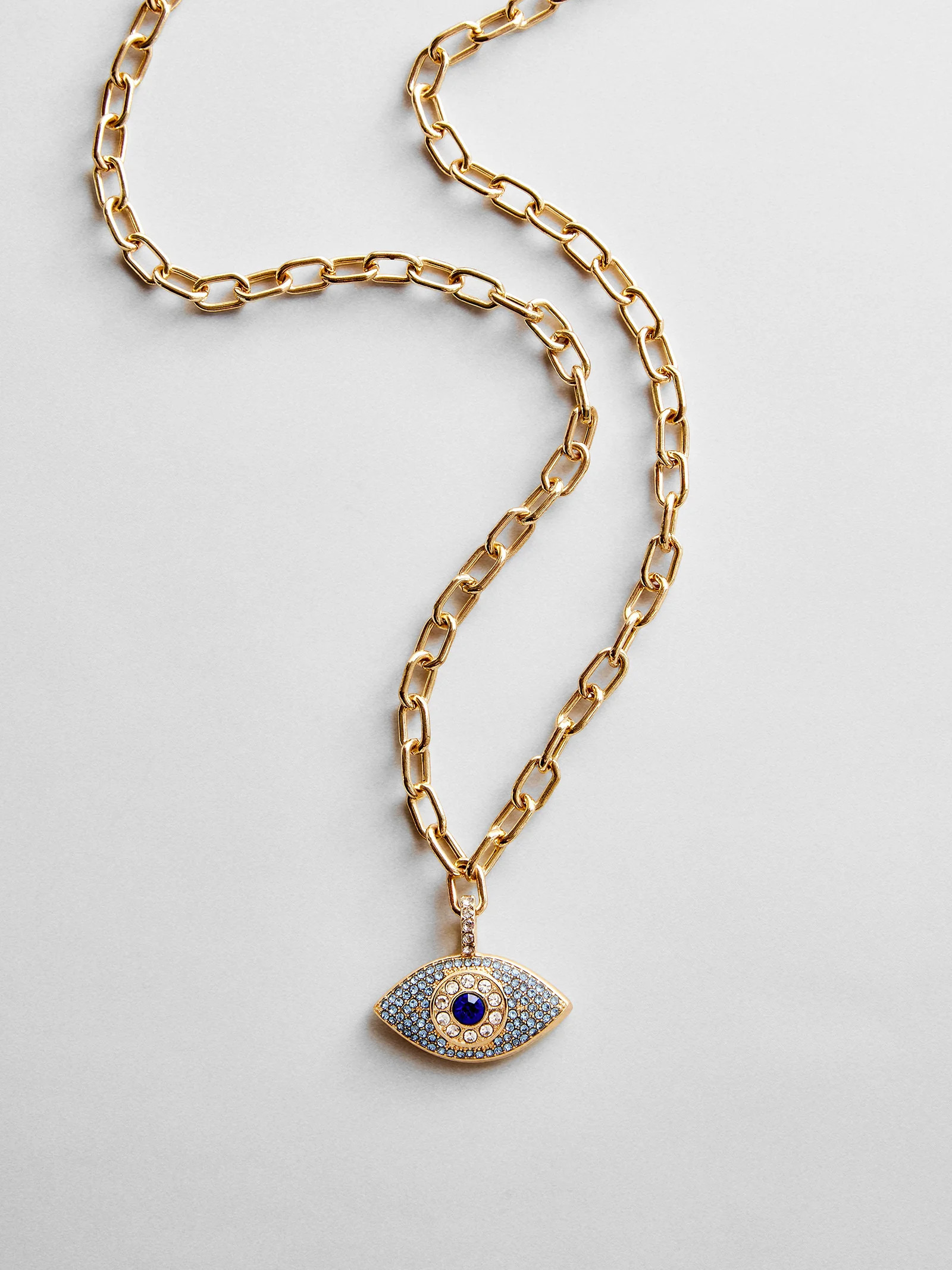 Eyes Out Necklace - Gold/Blue | BaubleBar