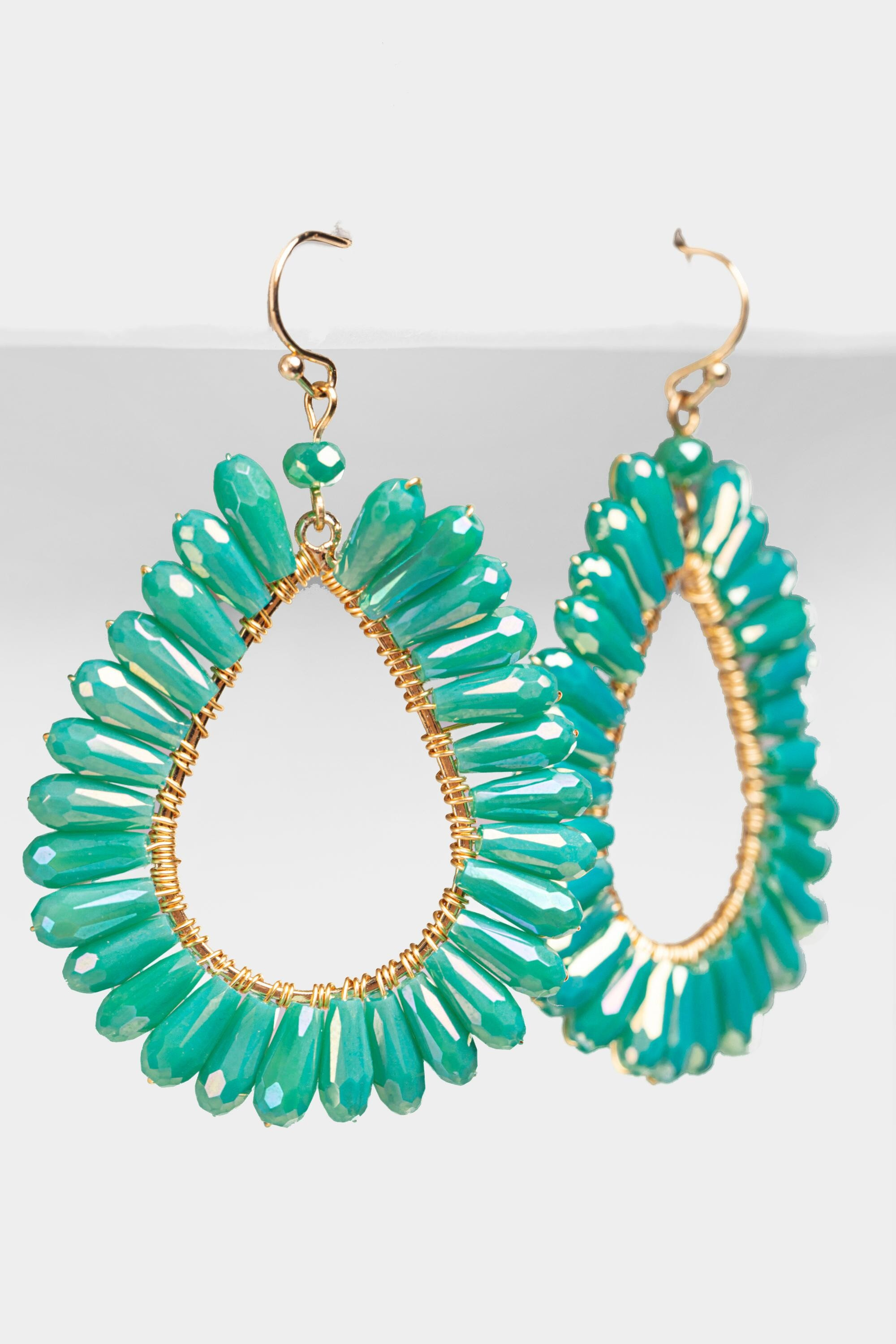 Cleo Crystal Trim Teardrop Earrings | Francesca’s Collections