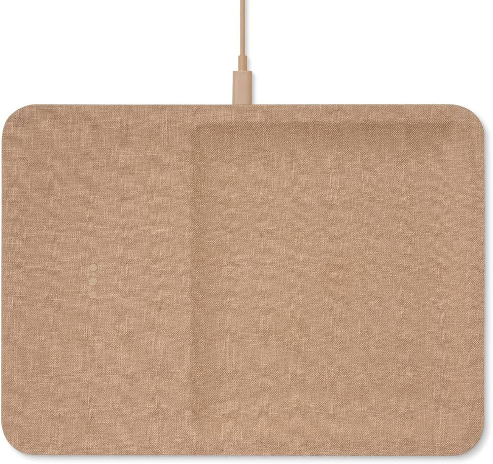 Courant Catch:3 - Belgian Linen Wireless Charging Station and Valet Tray (Camel) - Qi Certified -... | Amazon (US)