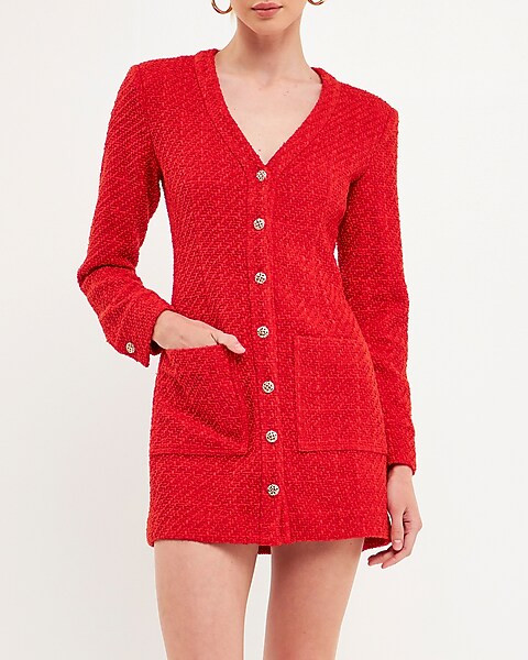 Endless Rose Textured Button Down Dress | Express