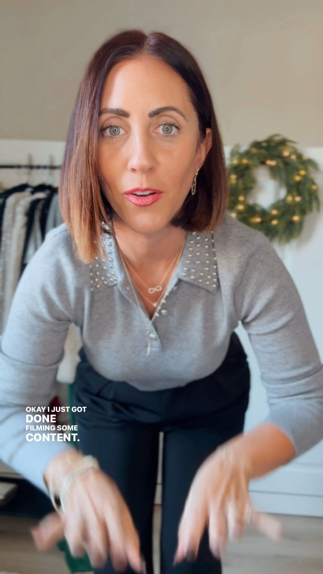 Holiday outfit idea! 🪩🩶✨🖤

- Gray sweater with Silver studded collar - size XS
- black wide leg trousers - size small (I have had for years in 2 colors) 

#Holidaystyle #HolidayOutfit #DressyCasual #Anthropologie



#LTKOver40 #LTKFindsUnder50 #LTKFindsUnder100