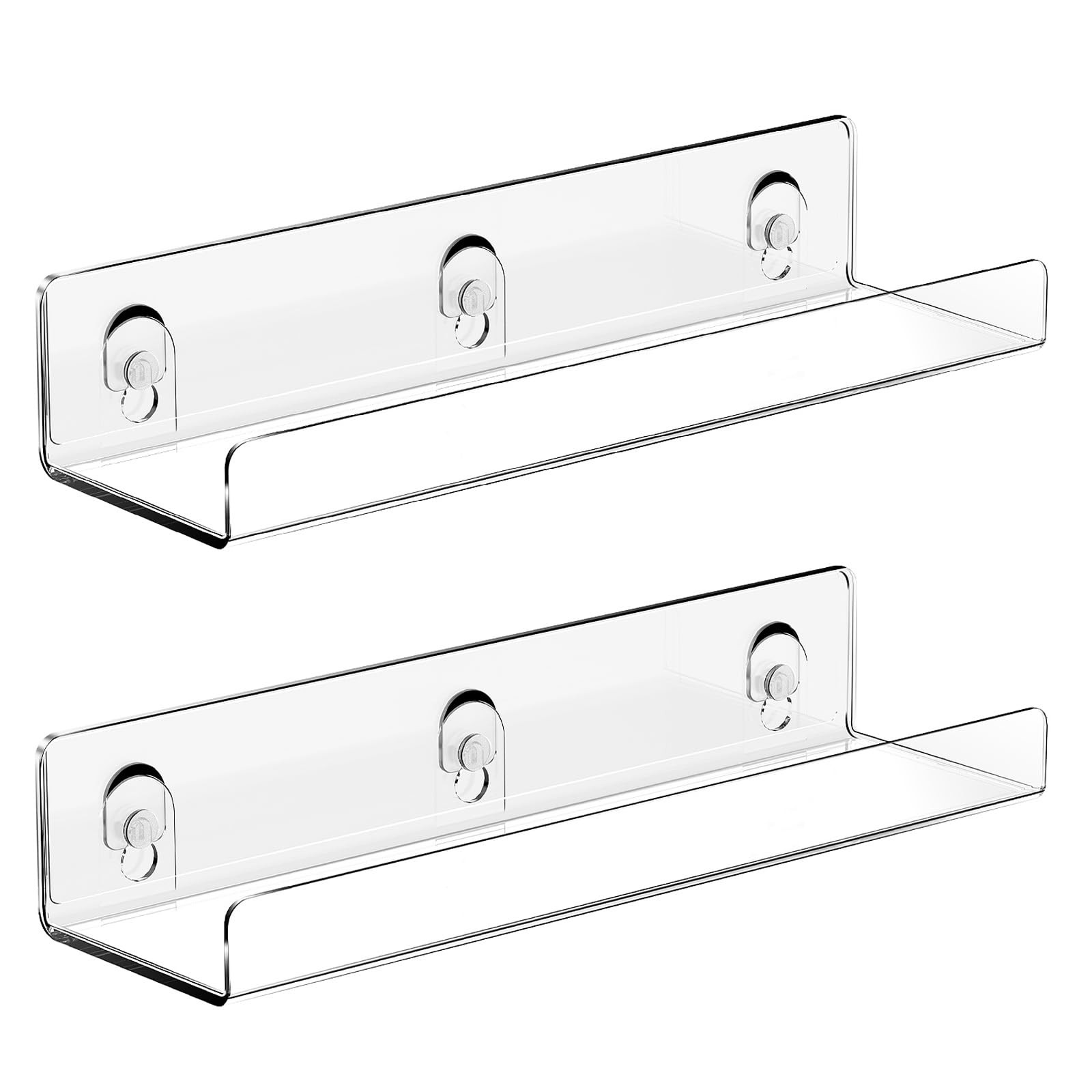 JiePai Acrylic Shower Caddy Shelves 2 Pack Adhesive Bathroom Storage Organizer, Home Wall Shower ... | Amazon (US)