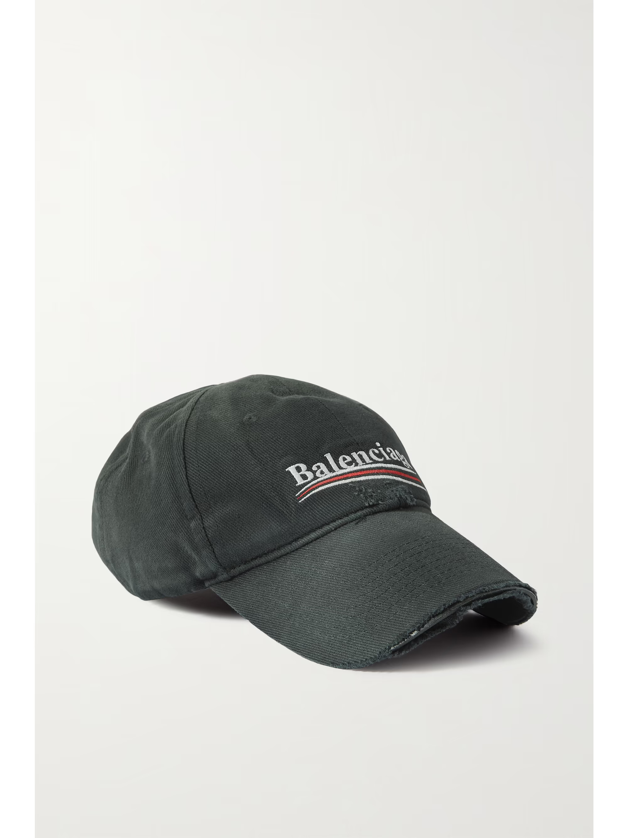 Distressed embroidered cotton-twill baseball cap | NET-A-PORTER (UK & EU)