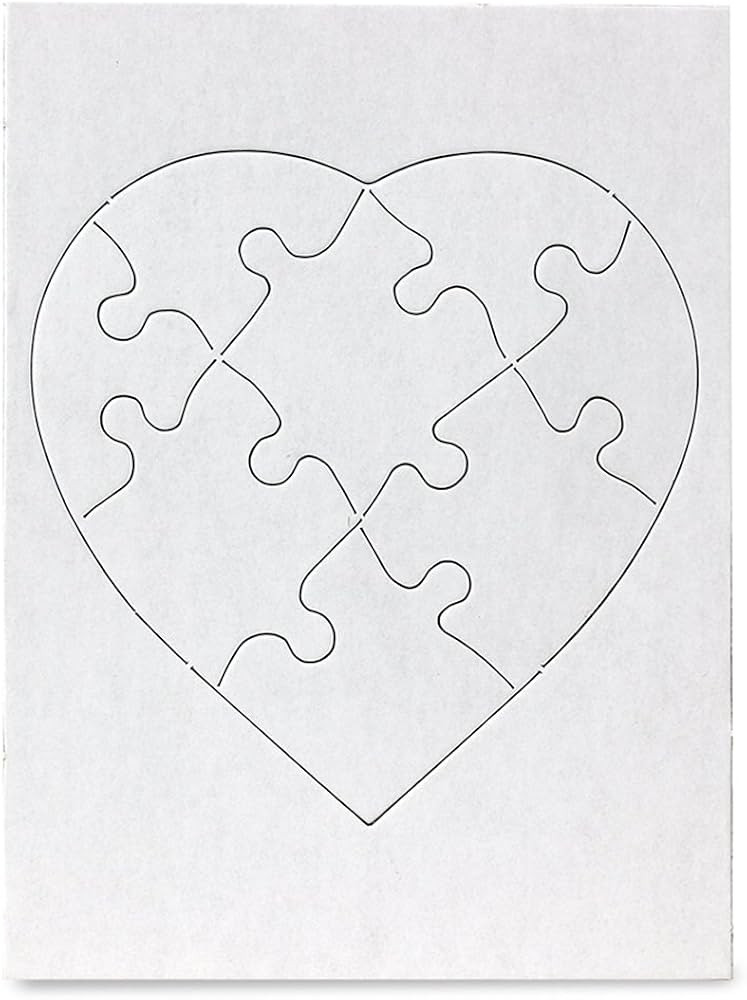 Hygloss Products 6 Blank Heart Puzzles – 6 x 8 Inches – Ideal for Valentine’s Day Crafts ... | Amazon (US)