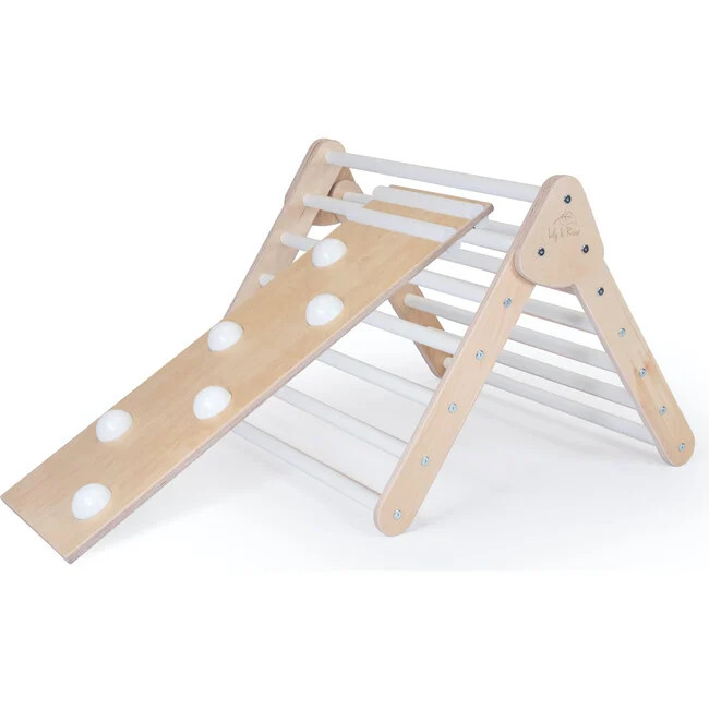 Activity Gyms | Little Climber w/ Rockwall, Birch/White (Natural) Lily & River | Maisonette | Maisonette