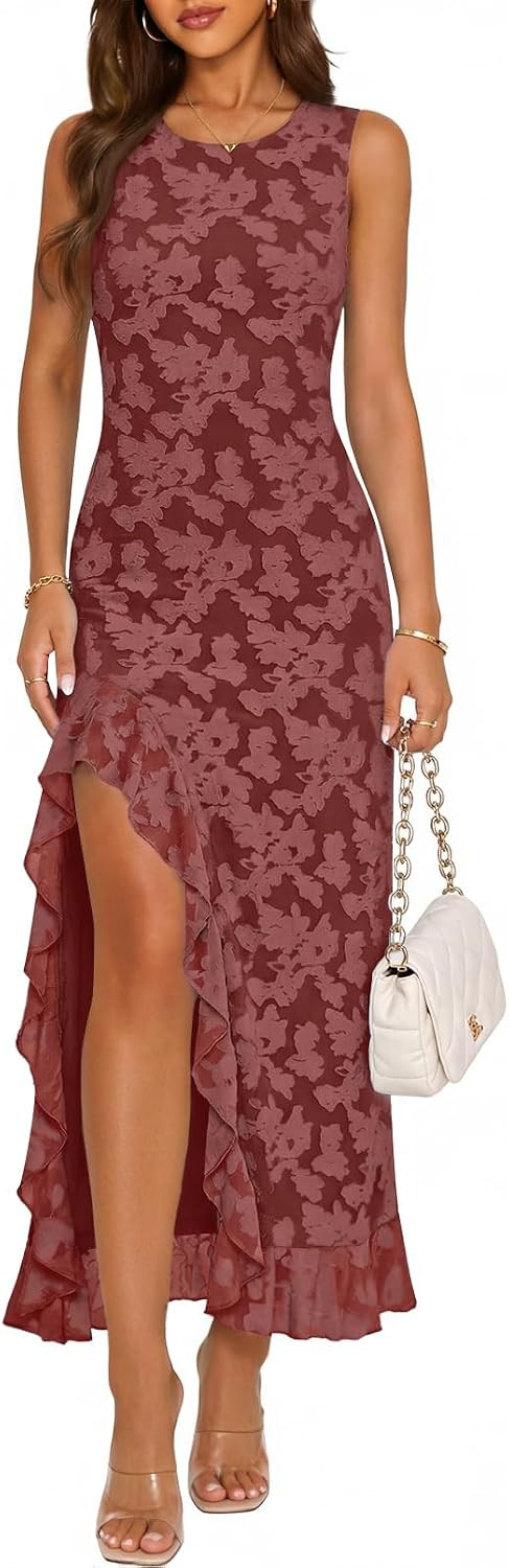 MEROKEETY Women's Summer Sleeveless Formal Wedding Guest Cocktail Dresses | Amazon (US)