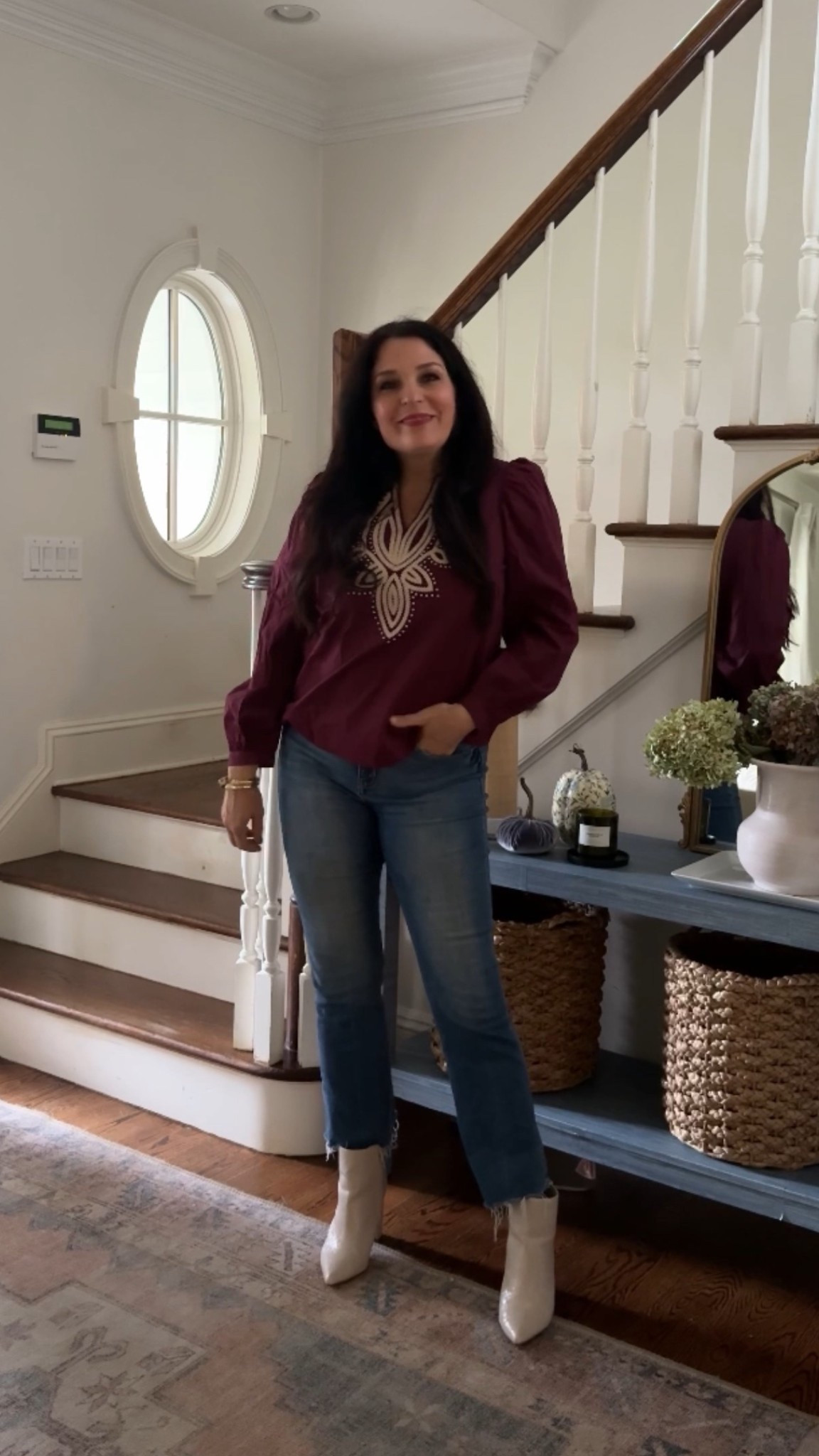 Fall blouse with jeans

#LTKootd