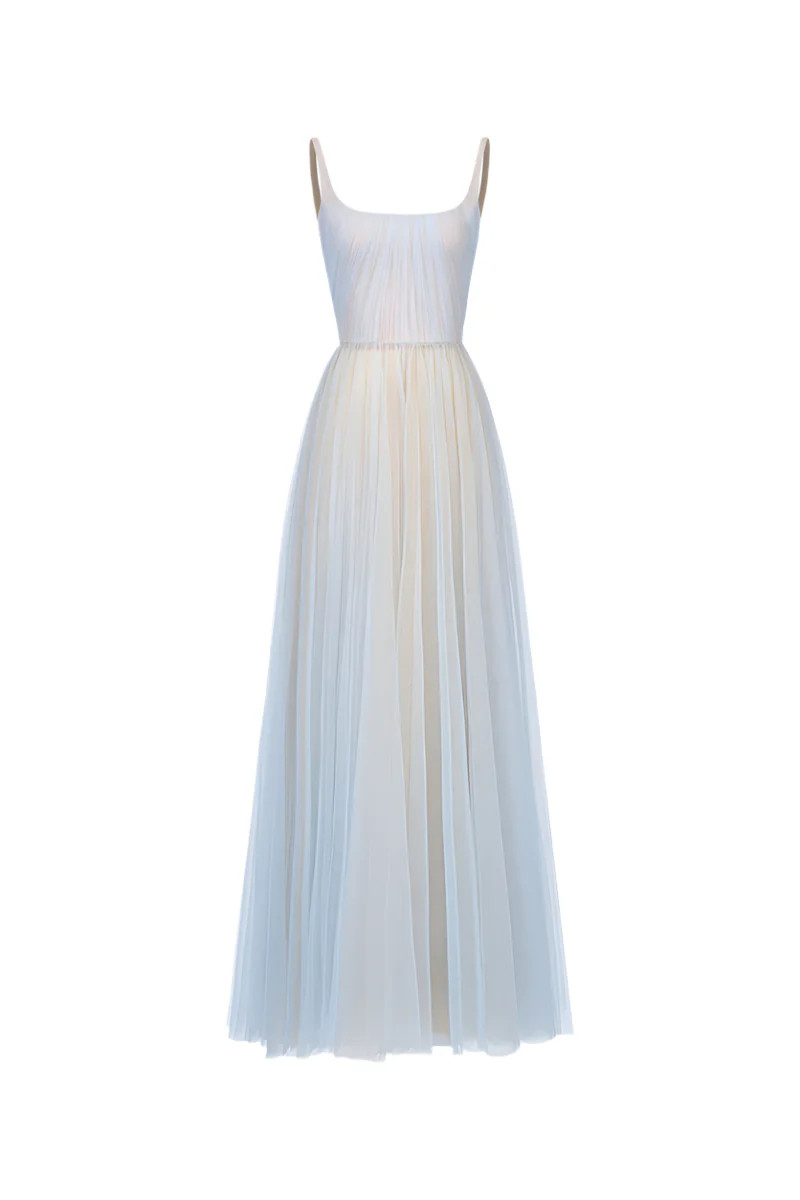 BLUE DRAPED TULLE MAXI DRESS | Montsand | CULT MIA | CULT MIA UK LTD