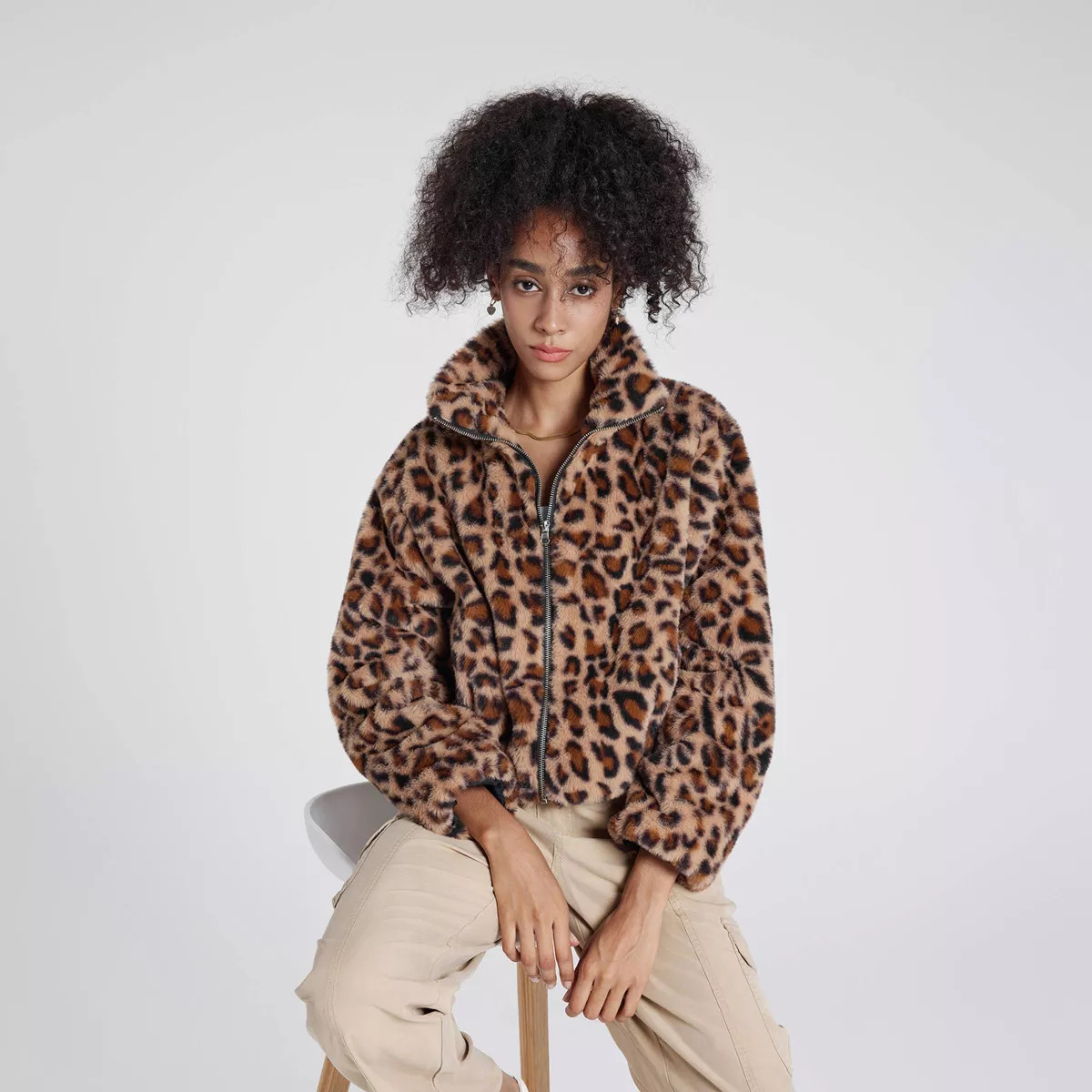 Women's Zip-Front Faux Fur Jacket - Wild Fable™ | Target