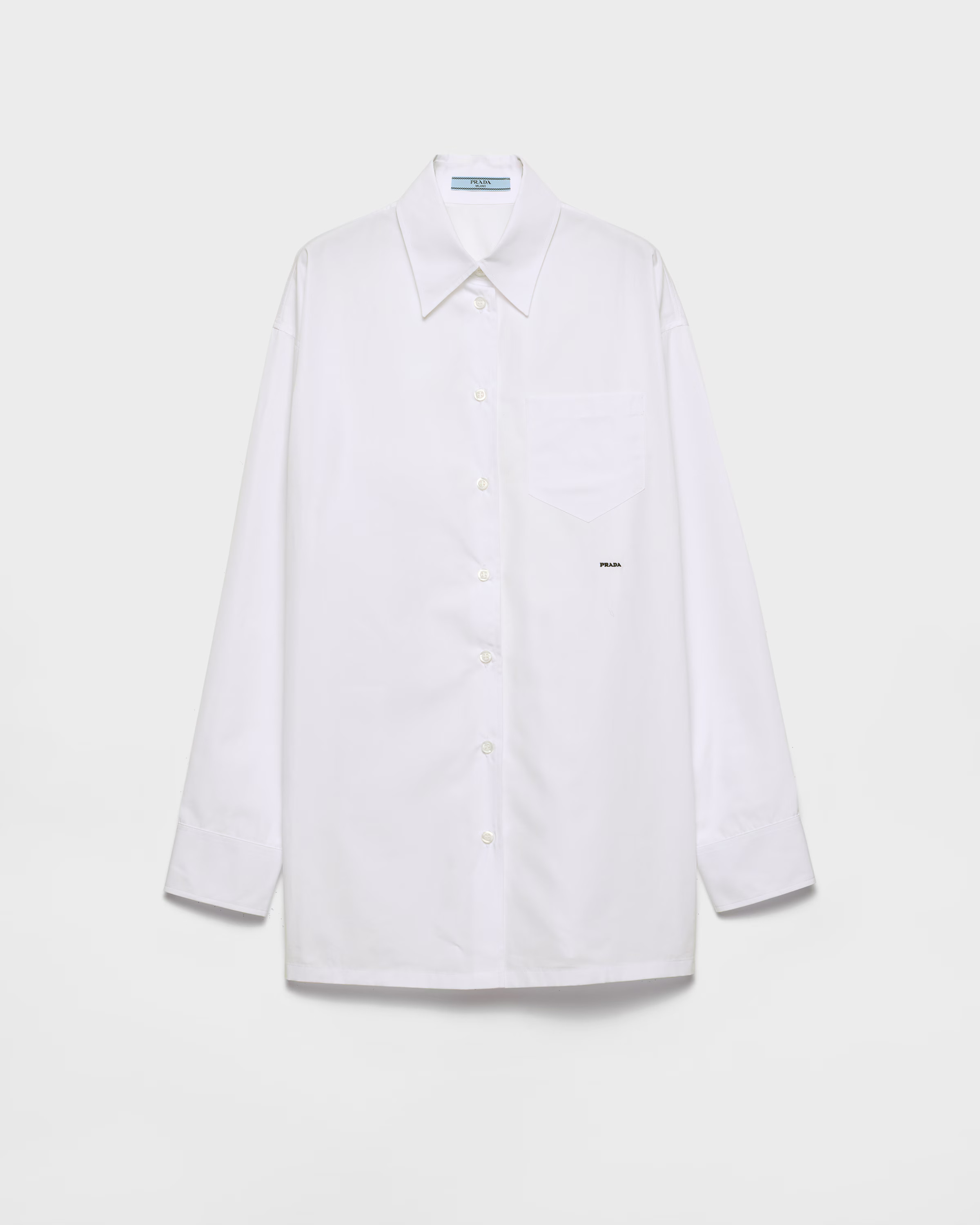 White Poplin Shirt | PRADA | Prada UK