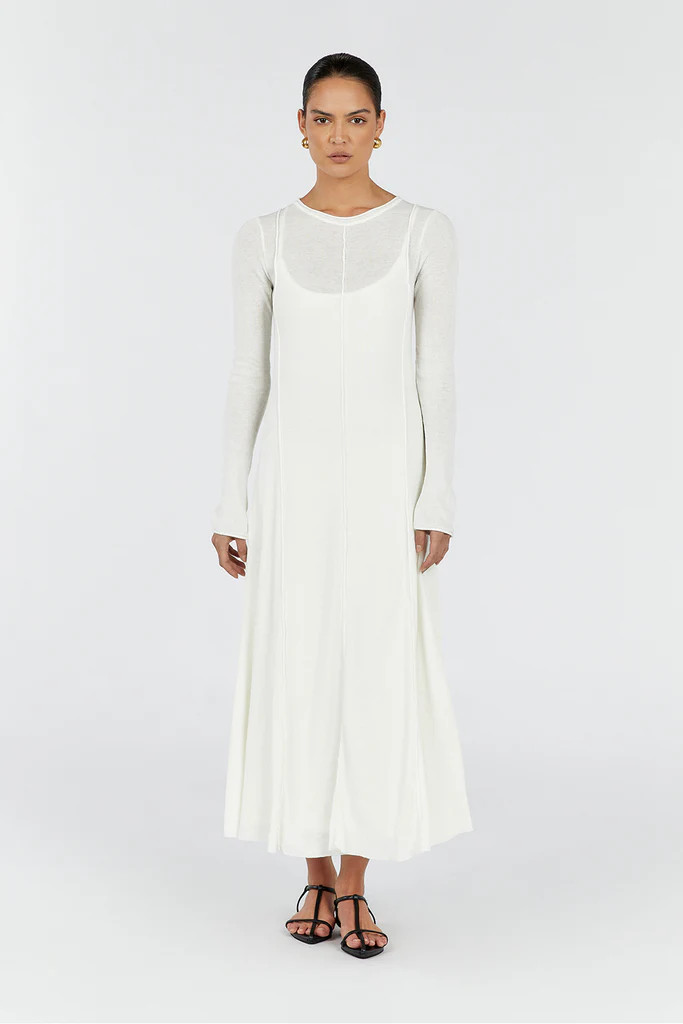 PARKER OFF WHITE LONG SLEEVE DRESS | DISSH