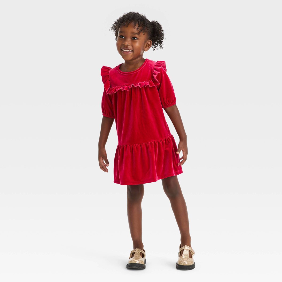 Toddler Girls' A-Line Short Sleeve Dress - Cat & Jack™ Black | Target